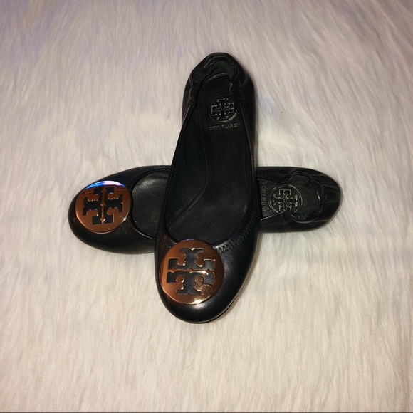 Tory Burch Shoes - Tory Burch”Revo”Black Leather Flat,Size-6